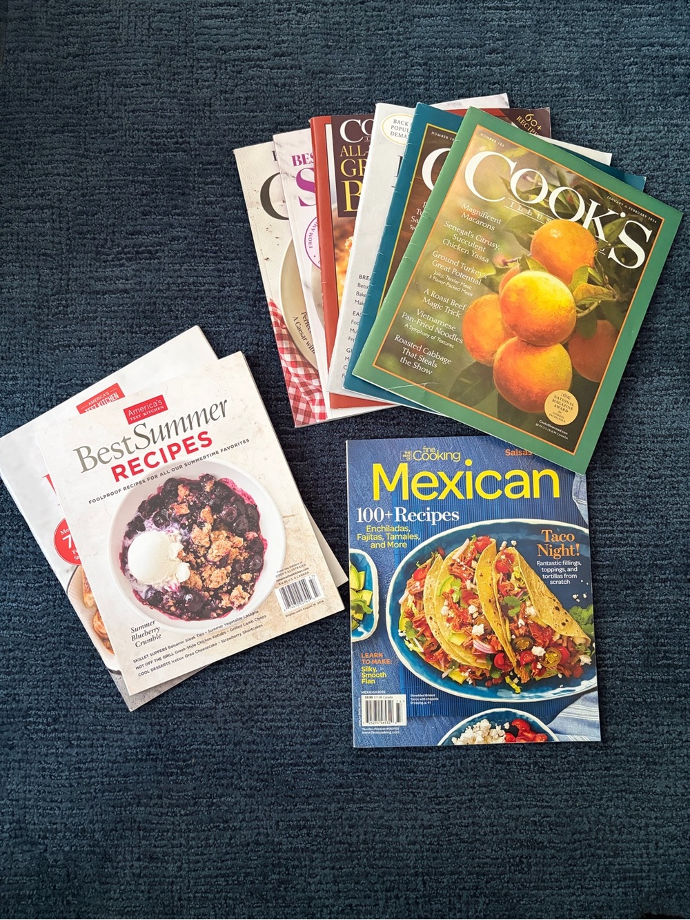 Assorted Cooking Mags: America’s Test Kitchen, Fine Cooking, Cook’s Illustrated